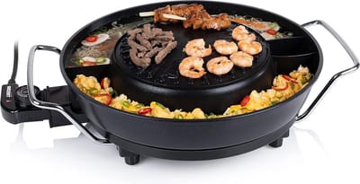 Elektrische Kookpot en Koreaanse Grill Set - Hot pot en grill - Vier-in-één - Voor vier personen - PZ-9131