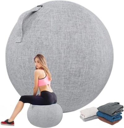 Zitbalhoes - Fitnessbal Cover - Actief Zitten - Vuilafstotend - 55cm - Grijs
