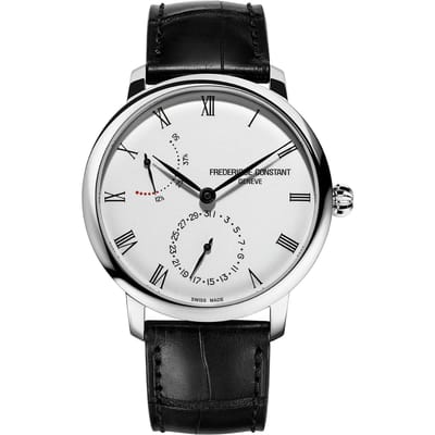 Frédérique Constant Slimline FC-723WR3S6 Horloge - Leer - Zwart - Ø 40 mm