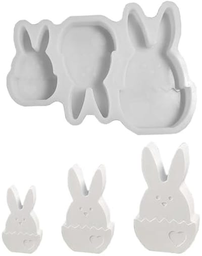 Set van 3 Silicone Vormpjes voor Pasen - Eitjes en Konijnen