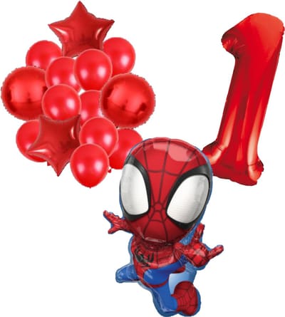 Spidey ballonnen pakket - 72x47cm - Folie Ballon set - Spiderman - Themafeest - 1 jaar - Verjaardag - Ballonnen - Versiering - Helium ballon
