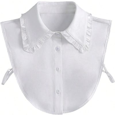 Faux col Femmes polyvalent faux col Automne et hiver bord à volants faux col Couleur unie chemise Col intérieur blanc