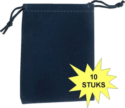 Fako Bijoux - Fluweel Cadeau Zakjes - 7x9cm - Velours - Velvet - Uitdeelzakjes - Sieradenzakjes - Feestzakjes - 7x9 cm - Donkerblauw - 10 Stuks