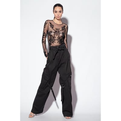 PINKO Moscardino Pantalone Gabardina Black Size: 42 | Cargo Pants Outlet | Dames | Zwart