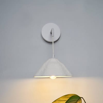 OSRAM wandlamp Decor Lotus Leaf wit van metaal en papier-maché, E14, 219 mm lengte, lampenkap van gerecycled materiaal, duurzaam dankzij vervangbare lichtbron, eenvoudig te installeren