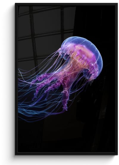 Poster in lijst - Fotolijst 80x120 cm - Posters - Kwal - Doorzichtig - Roze - Tentakels - Posterlijst zwart - Decoratie - Wanddecoratie woonkamer - Muurdecoratie slaapkamer