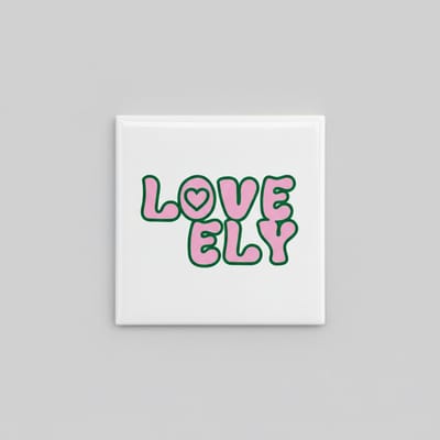 Lovely Liefde Tekst Decoratieve Tegel 15×15 cm – Schattige Positieve Wandtegel voor Slaapkamer, Kinderkamer & Cadeau Decor
