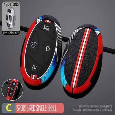 5 7 Knoppen Auto Sleutelhoes Cover Shell Fob Voor Hyundai Kona Ev Grandeur Gn7 Ioniq 6 Afstandsbediening Auto Interieur Accessoires black