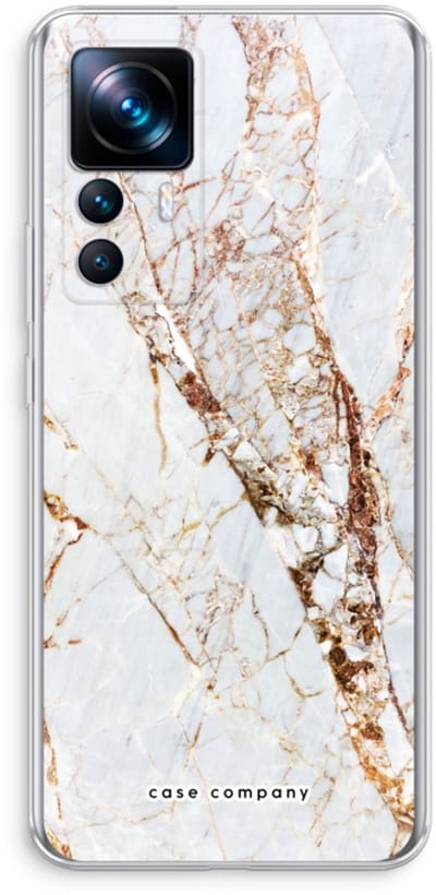 Case Company® - Hoesje geschikt voor Xiaomi 12T hoesje - Goud marmer - Soft Cover Telefoonhoesje - Bescherming aan alle Kanten en Schermrand
