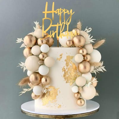 Famanu – Boho taartdecoratie set van 50 stuks, decoratieve ballen voor verjaardagen en feesten