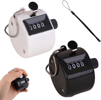 Dailygoods- Handteller 4 Digit - Handmatig Klikker - Mechanische Teller - ABS Kunststof - Lichtgewicht - Eenvoudig in Gebruik