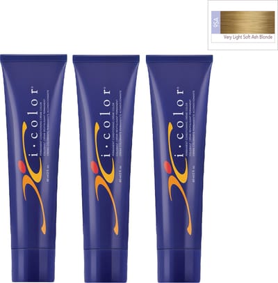 ISO i color Permanent Conditioning Crème Color 60ml 9SA Very Light Soft Ash Blonde x 3 tubes