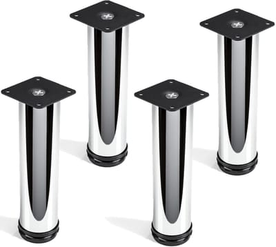 4er-SET meubelpoot JIM Kastvoet chroom Ø 50 mm / Hoogte: 200 mm hoog draagvermogen door sterke buis van SO-TECH