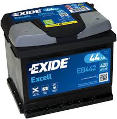 Exide 44AH Accu EB442 Batterij 420A Excell 12V Loodaccu B13 ( +R ) 207X175X175