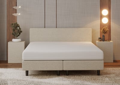 Nessa® - 160x200 Boxspring Bjorn - Crème - Beige - Inclusief Pocketvering matras