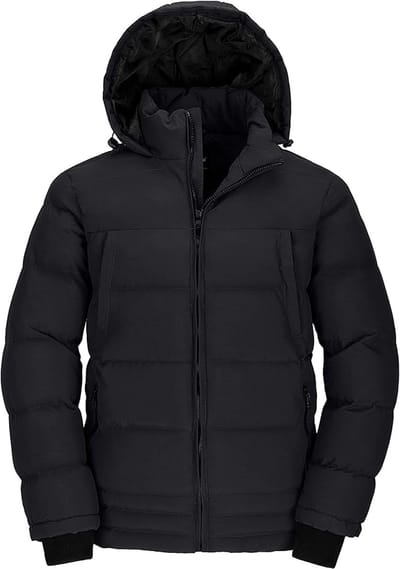 Heren Warm Winterjas Verstelbare Hooded Jacket Gewatteerde Waterafstotende Outdoor Werkjas