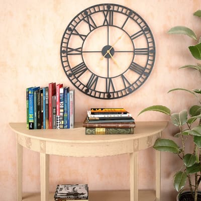 vidaXL - Wandklok - vintage-stijl - met - quartz-mechanisme - XXL - 60 - cm - metaal