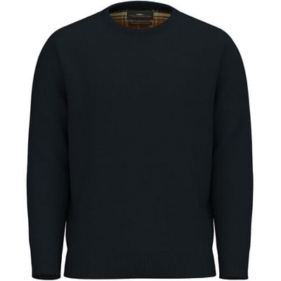 Fynch-Hatton Trui O-Neck Structure Supersoft Touch Navy / male