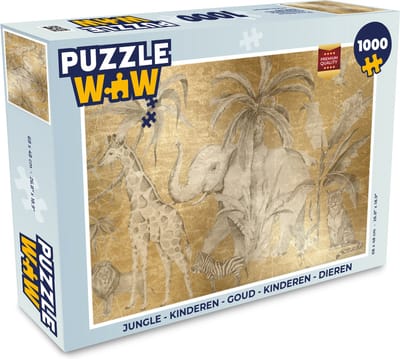 Puzzel Jungle - Kinderen - Goud - Kinderen - Dieren - Legpuzzel - Puzzel 1000 stukjes volwassenen