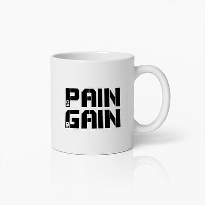 No Pain No Gain Mok 330ml | Fitness & Gym Motiverende Koffiebeker | Sport Cadeau voor Atleten & Bodybuilders