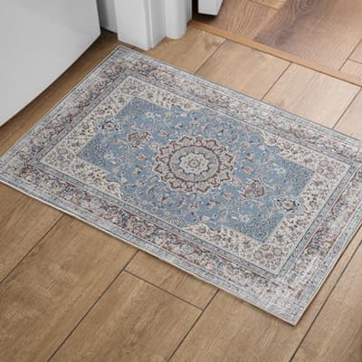 Wasbare Dekens en Vloerkleden voor de Woonkamer - Zachte Vintage Blauw 60x130CM