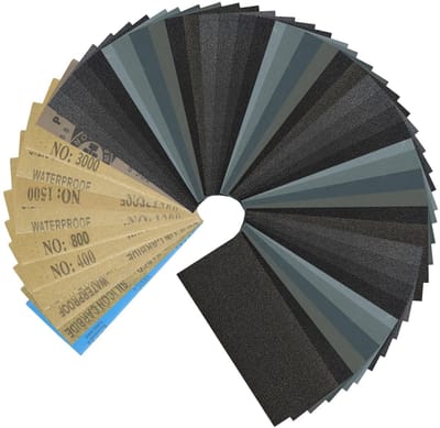 Dailygoods- Schuurpapier Set 40-delig - Schuurpapier 60-5000 - Nat/Droog Schuurpapier - Voor Hout/Metaal/Verf - Afwerking - 23 x 9 cm - Schuurvellen
