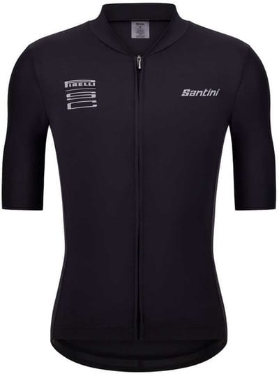 Santini Pirelli Wheel Korte Mouw Wielertrui Zwart M Man,Vrouw