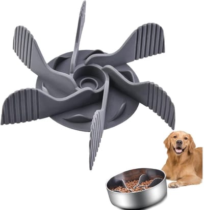 TOVBMUP Honden voerbak - Anti-schling Silikon Honden Napf - 150x109mm - Met Zuignappen Rutschvast en Bloemvormig Ontwerp - Geschikt voor Langzaam Eten - Siliconen - Ronde Veilige Randen