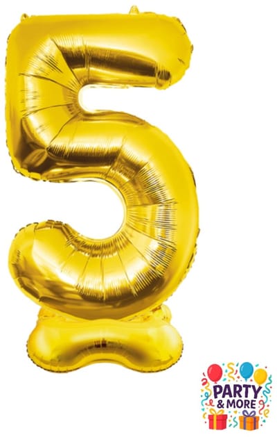 XXL Staande Cijferballon 150 cm – Verkrijgbaar van 0 t/m 9 – Goud – 5