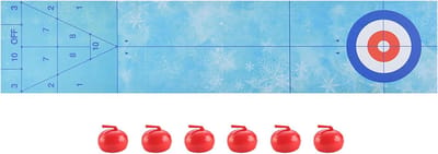 Tafelgolf Spel - Indoor Curling - Gezellig Spelen - Drievoudige Mat - 19x88cm - Puck