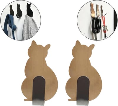 Katten Handdoekhaakjes - Handdoek haak kat - Kattenhaak - Haakjes - 4 stuks - Wandhaak - Muurhaak - Brons - Handdoek ophangen - CHPN