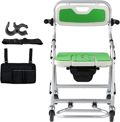 Opvouwbare toiletstoel - Douchestoel commode - Veilig douchen - Verwijderbaar U-vormig deel - 150kg capaciteit - Grijs
