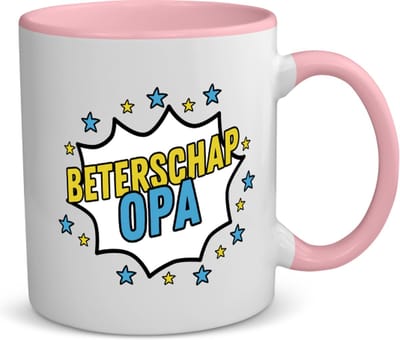 Akyol - beterschap opa koffiemok - theemok - roze - Beterschap - een opa die ziek is of iets gebroken heeft - cadeau voor zieke opa - ziek - koorts - snel beter worden - cadeau - beterschap cadeau - kado - gift - geschenk - 350 ML inhoud