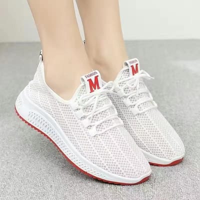Ademende mesh schoenen, oude Beijing stoffen schoenen, opengewerkte mesh schoenen, lichtgewicht en zacht zool casual enkele schoenen 37 beige