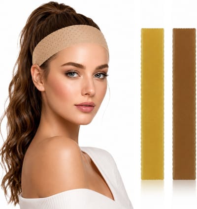 Guardian Beauty Anti Slip Pruik Band - Siliconen - Wig Grip - Verstelbare Klittenband - 2 stuks - Bruin & Geel