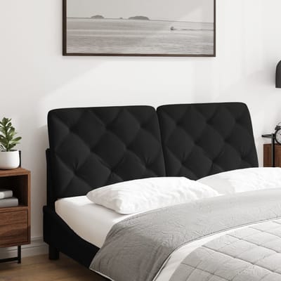 vidaXL - Hoofdbordkussen - 140 - cm - fluweel - zwart
