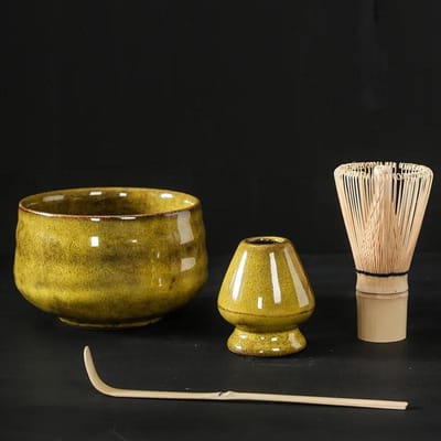Keramisch glazuur Matcha Set Veilige bamboe klopper Theelepel Theesets Binnenshuis Drankenwinkel Theezetgereedschap Accessoires Verjaardagscadeaus