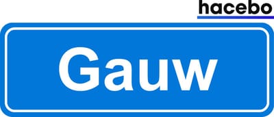 Hacebo - Plaatsnaam Sticker - 29x10 CM - Gauw sticker - Verkeersborden sticker - grappige cadeaus - Gauw