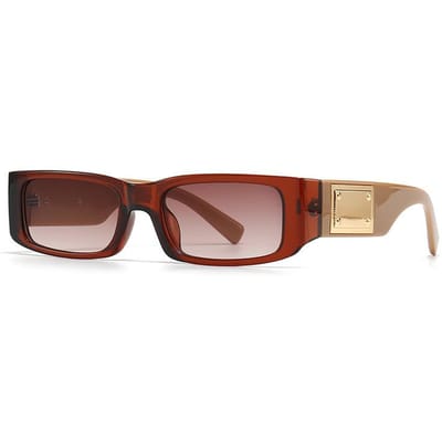 Lunettes de soleil rectangulaires à petit cadre de designer de luxe pour femmes et hommes, tendance, punk, classique, vintage, monture carrée en métal As the picture