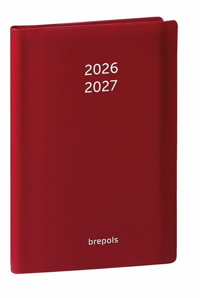 Brepols agenda 2026-2027 - Student PVC SETA - Schoolagenda - 1 week op 2 pagina's - Soepele omslag - Weekoverzicht - Bordeaux - 9 x 16 cm