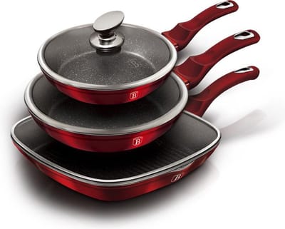 Berlinger Haus 6189 - 6-delige pannenset - Metallic line - burgundy editie