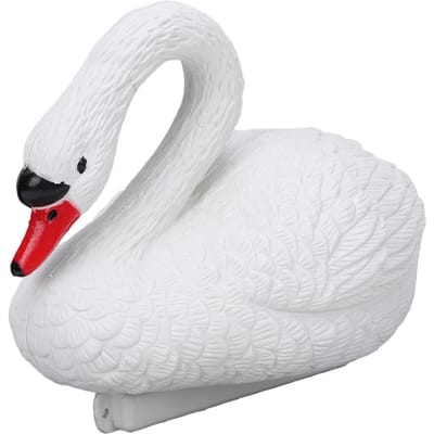 Décoration Étang aux Cygnes Plastique Cygne Flottant Décorations Vives pour Cour Pelouse Parc Piscine Espace Extérieur Type 1 white