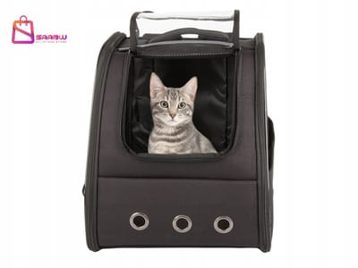 Huisdier Rugzak Zwart Voor Kat, Hond – Ventilatievenster – Tot 10 kg – draagtas kat – reistas kat – kattenrugzak – rugzak waterdicht – 59693