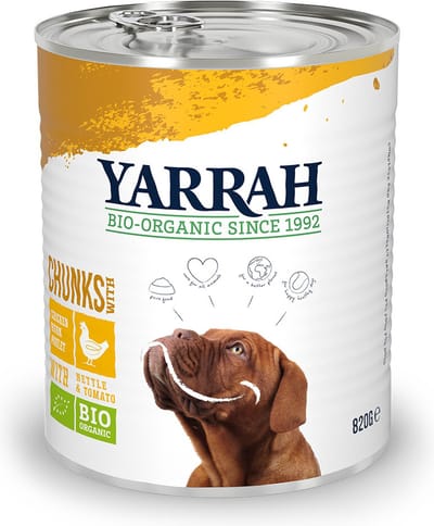 6x yarrah dog blik brokjes kip in saus met brandnetel en tomaat