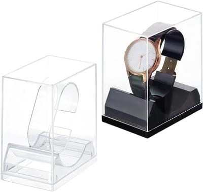 Stijlvolle Horloge Stand Box met 2 Kleuren, Acryl Houder voor Armbanden en Horloges, Perfect als Cadeau voor Mannen en Vaderdag