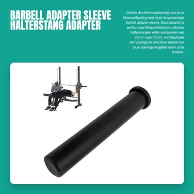 Dailygoods - Barbell Adapter Sleeve - Halterstang Adapter - Premium PP - Zwart - Fitness Accessoires - Geschikt voor Olympische Halterstangen - 5cm Di...