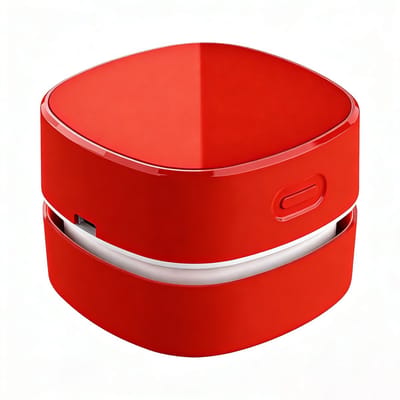 stofzuiger draadloos-mini stofzuiger-kleine stofzuiger draadloos-Oplaadbare mini draadloze bureaustofzuiger - Reinigt gemakkelijk alle soorten hoeken - Verwijdert stof haar en klein vuil - rood - 7,9 x 7,9 x 6 cm
