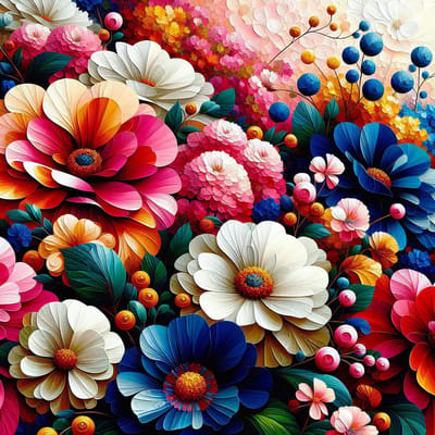 Acryl bloemen schilderij | Prismatische bloemblaadjes dragen een regenboog aan emoties mee | Kunst - 100x100 centimeter op Canvas | Foto op Canvas