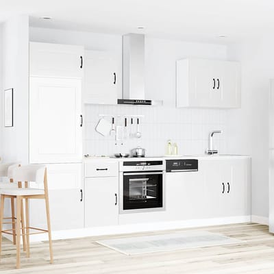 vidaXL - 7-delige - Keukenkastenset - Kalmar - bewerkt - hout - glanzend - wit