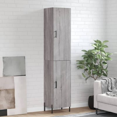 vidaXL - Hoge - kast - 34,5x34x180 - cm - bewerkt - hout - grijs - sonoma - eikenkleurig